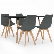 Jedálenský set 4+1 buk / látka / plast Dekorhome