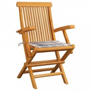 Záhradná stolička 2 ks teak / látka Dekorhome