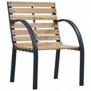 Záhradné stoličky 2 ks drevo / oceľ Dekorhome