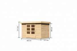 Drevený záhradný domček 302 x 217 cm Dekorhome