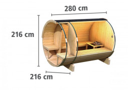 Vonkajšia fínska sudové sauna 216 x 280 cm Dekorhome