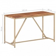 Jedálenský stôl masívne drevo / oceľ Dekorhome