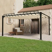 Pergola s lamelovou strechou 3 x 4 m hliník / látka Dekorhome