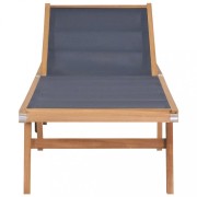 Skladacie záhradné lehátko teak / textilen Dekorhome