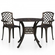 Záhradný bistro set 3 ks liaty hliník Dekorhome