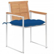 Záhradná stolička 2 ks teak / látka Dekorhome