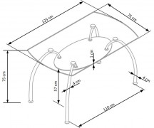 Sklenený stôl CORWIN BIS