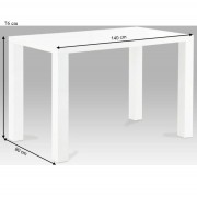 Jedálenský stôl ASPER NEW TYP 3 biela lesk