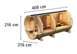 Vonkajšia fínska sudové sauna 216 x 400 cm Dekorhome