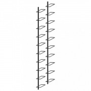 Nástenný stojan na víno na 20 fliaš 2 ks čierna Dekorhome