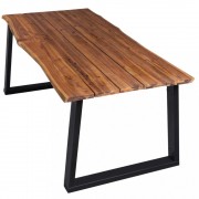 Jedálenský stôl 170x90 hnedá / čierna Dekorhome