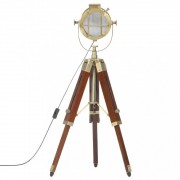 Stojaca lampa kov / drevo Dekorhome