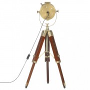 Stojaca lampa kov / drevo Dekorhome