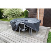 Plachta na záhradný set 325x205x90 cm tmavosivá / čierna Dekorhome