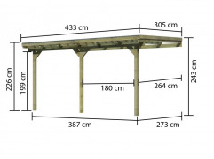 Drevená pergola ECO B 433 cm Dekorhome