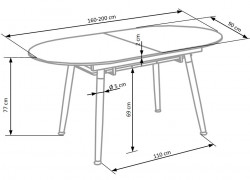 Jedálenský stôl rozkladací CALIBER biela / dub san remo