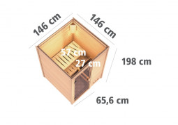 Interiérová fínska sauna 146 x 146 cm Dekorhome