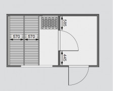 Vonkajšia fínska sauna s predsieňou 337 x 196 cm Dekorhome