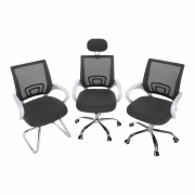 Konferenčná stolička SANAZ TYP 3 sivá / biela / chróm