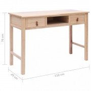 Písací stôl s 2 zásuvkami masívne drevo Dekorhome