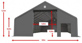 Skladová hala 10x18m PVC sivá - nehorľavá