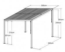 Hliníková pergola 300 x 300 cm antracit Dekorhome