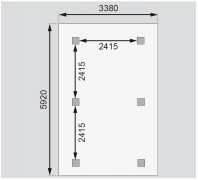 Drevený prístrešok / carport 338x592 cm Dekorhome