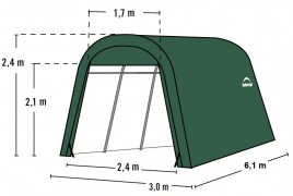 Plachtová garáž 3 x 6,1 m zelená Dekorhome