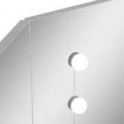 Rohový toaletný stolík s LED Dekorhome