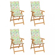 Záhradná stolička 4 ks teak / látka Dekorhome