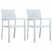 Záhradné stoličky 2 ks plast / oceľ Dekorhome