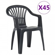 Stohovateľné záhradné stoličky 45 ks plast Dekorhome