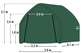 Náhradná plachta pre garáž 3,9 x 6,1 m zelená Dekorhome