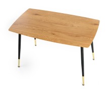 Jedálenský stôl TRIPOLIS dub zlatý / čierna / zlatá