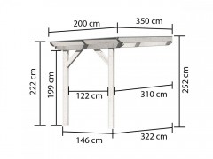 Drevená pergola CLASSIC 3A 200x350 cm Dekorhome