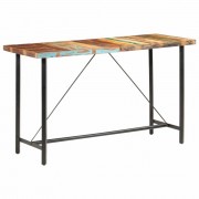 Barový stôl masívne drevo / oceľ Dekorhome