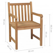Záhradná stolička 2 ks s poduškou masívny teak Dekorhome