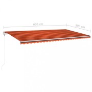 Ručne zaťahovacia markíza s LED svetlom 600x300 cm Dekorhome