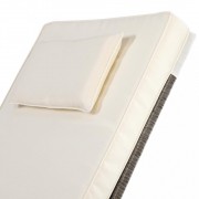 Ratanové lehátko D94202 sivá / krémová Dekorhome