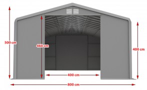 Skladová hala XXL 8x20x5m sivá - nehorľavá