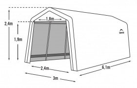 Náhradná plachta pre garáž 3 x 6,1 m zelená Dekorhome