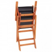 Skladacia záhradná stolička 2ks eukalyptus / textilen Dekorhome