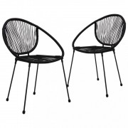 Záhradný bistro set 2+1 PVC ratan čierna Dekorhome