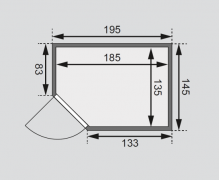 Interiérová fínska sauna 195 x 145 cm Dekorhome