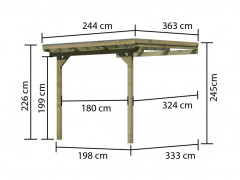 Drevená pergola ECO A 244 cm Dekorhome