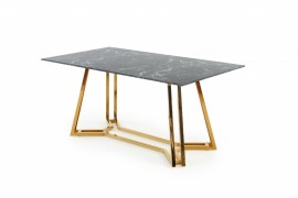 Jedálenský stôl KONAMI čierny mramor / zlatá