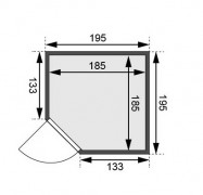 Interiérová fínska sauna 195x195 cm Dekorhome