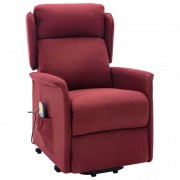 Masážne polohovacie kreslo zdvíhací textil Dekorhome