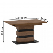 Rozkladací jedálenský stôl DELIS S dub bolzano / čierna
