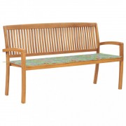 Záhradná lavica teak / látka Dekorhome